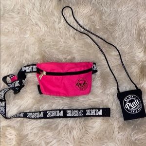PINK Fanny pack with drink coozie